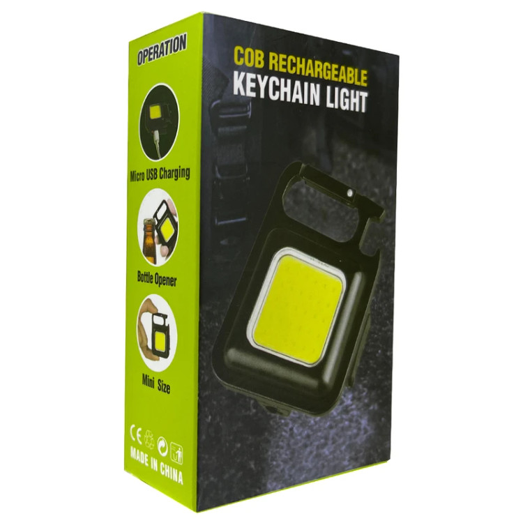 چراغ کمپی شارژی چندکاره حالته COB جاکلیدی چراغ قوه